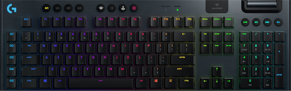 Teclado Español Logitech G G915 Rf Wireless + Bluetooth Qwerty Carbono 920-008906