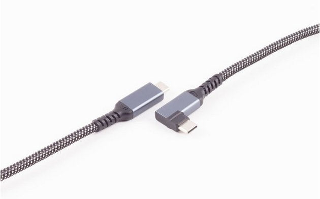 Shiverpeaks Usb-C Ladecable 3.2 90° 100w Pd Textil 1m