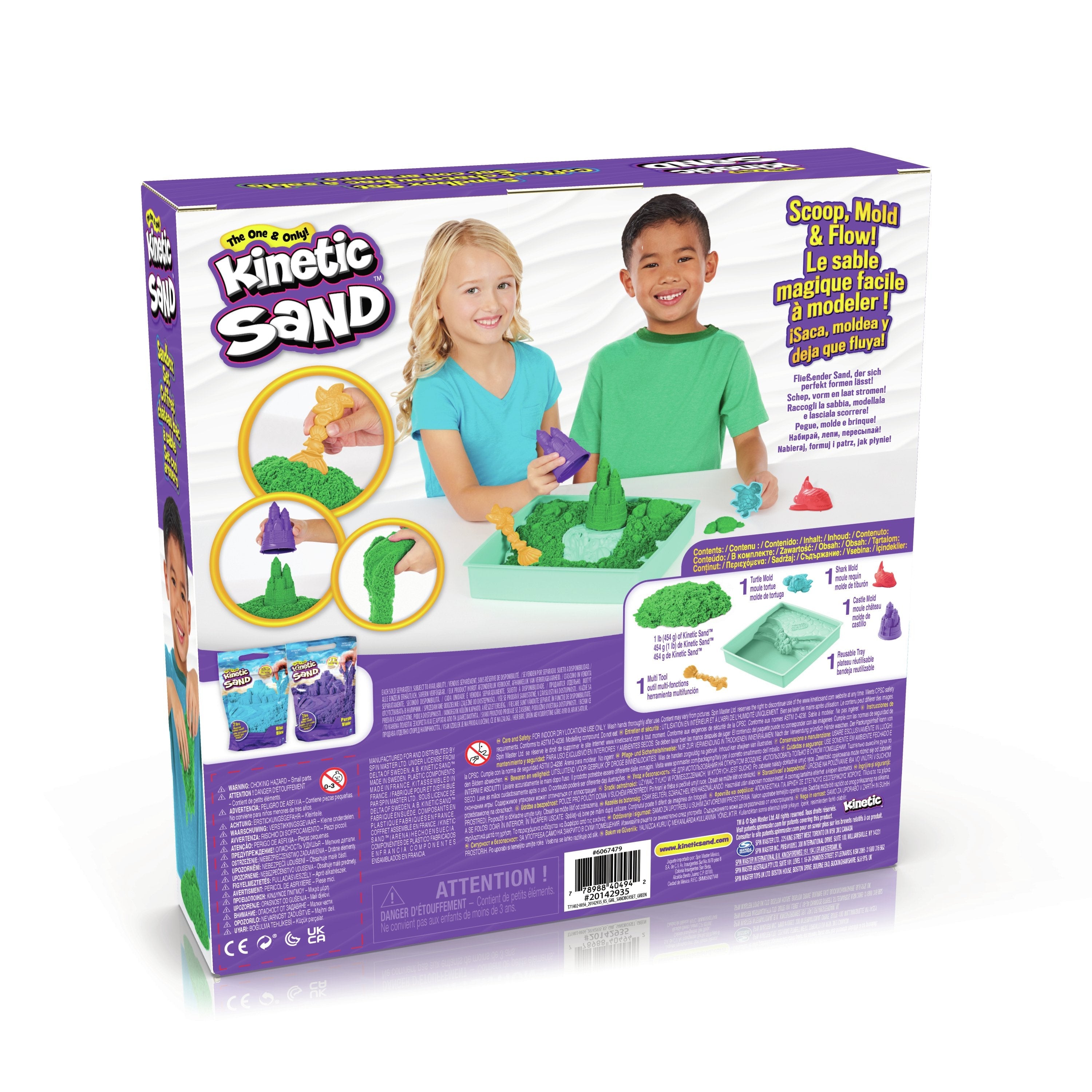 Spin Master Kinetic Sand - Sandbox Set Verde, Arena De Juego 454 Gramos De Arena 6067479