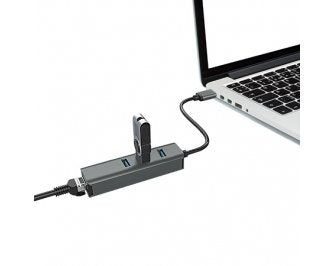 Vakoss Hub Usb 3.0 +Rj45 Ethernet Tc-4502x