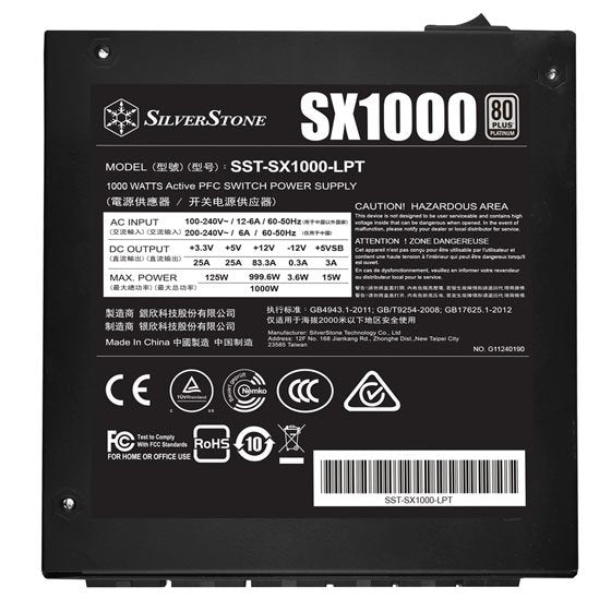 Fuente De Alimentación Silverstone Sx1000 Modular 80-Plus 1000w Platinum, Sfx-L Sst-Sx1000-Lpt