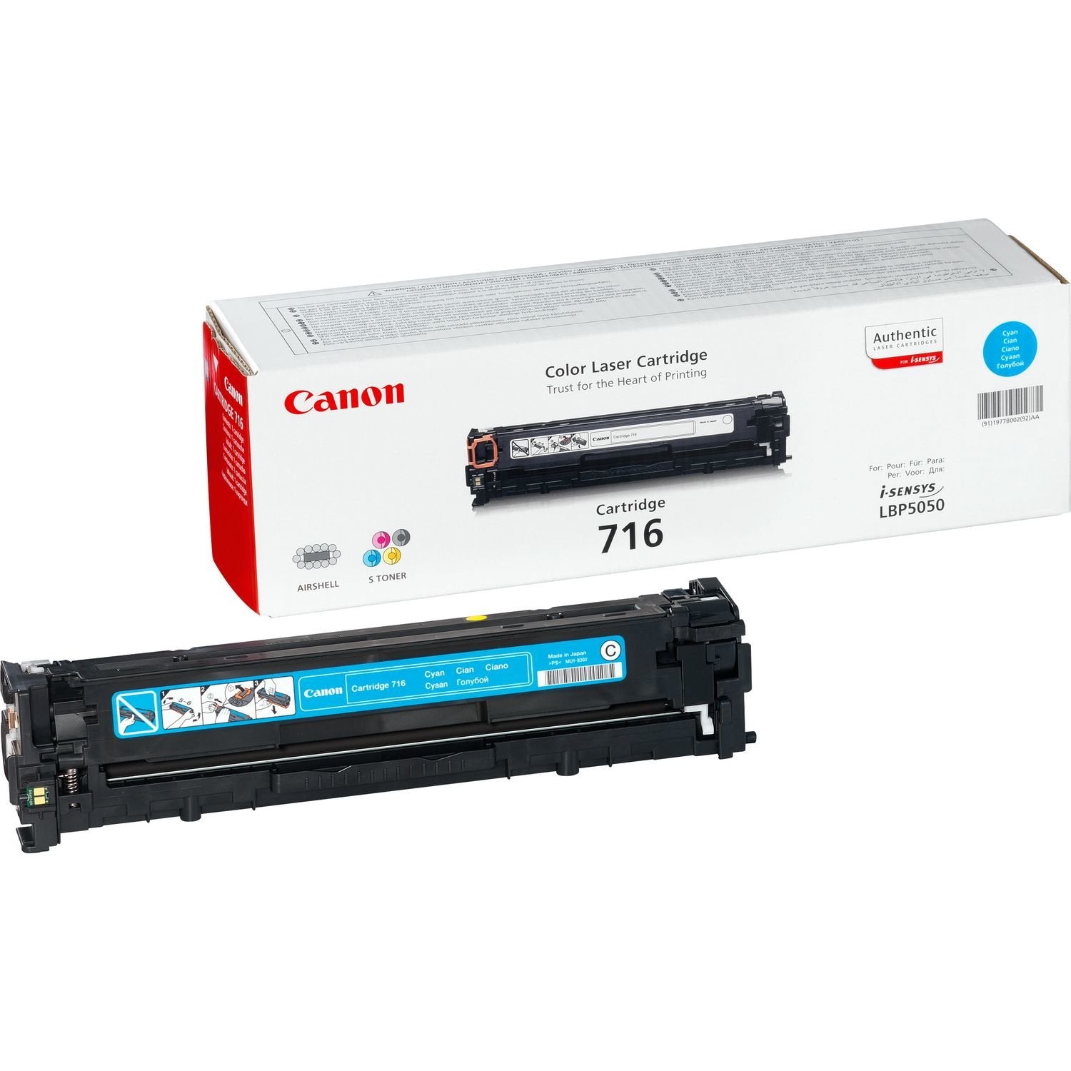 EAN 4960999610924 - Canon 716 Cyan cartucho de tóner 1 pieza(s) Original Cian imagen 1
