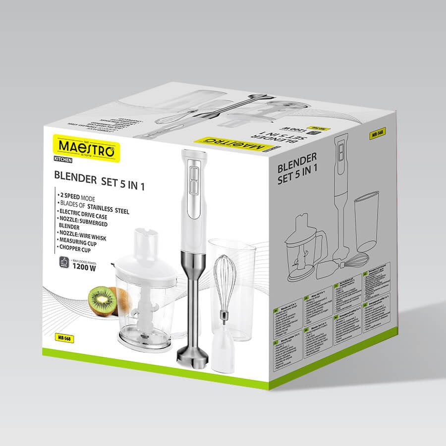 EAN 4820177144941 - Maestro MR-568 licuadora Batidora de inmersión 1200 W Blanco imagen 3