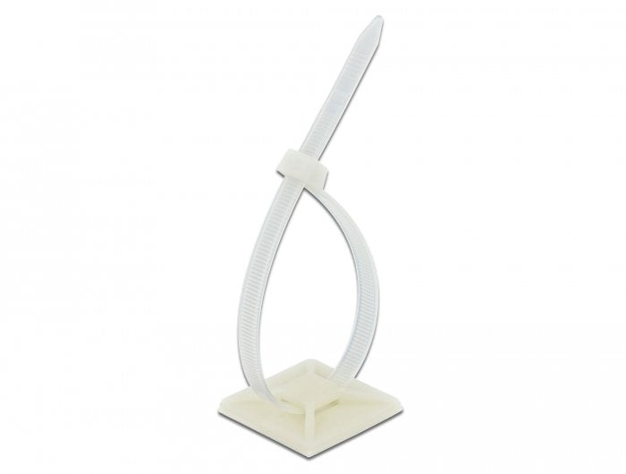 Delock Base De Montaje 40x40 Mm Con Brida Para Cables L 250 X A 7,2 Mm Blanco