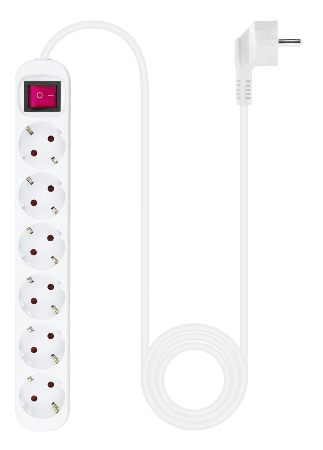 Nanocable Regleta De Proteccion Con 6 Shuckos - Cable De 1.40m - Interruptor On/Off - Blanco