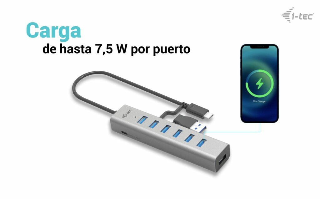 EAN 8595611705809 - i-tec C31HUBMETAL703 hub de interfaz USB 3.2 Gen 1 (3.1 Gen 1) Type-C 5000 Mbit/s Gris imagen 6