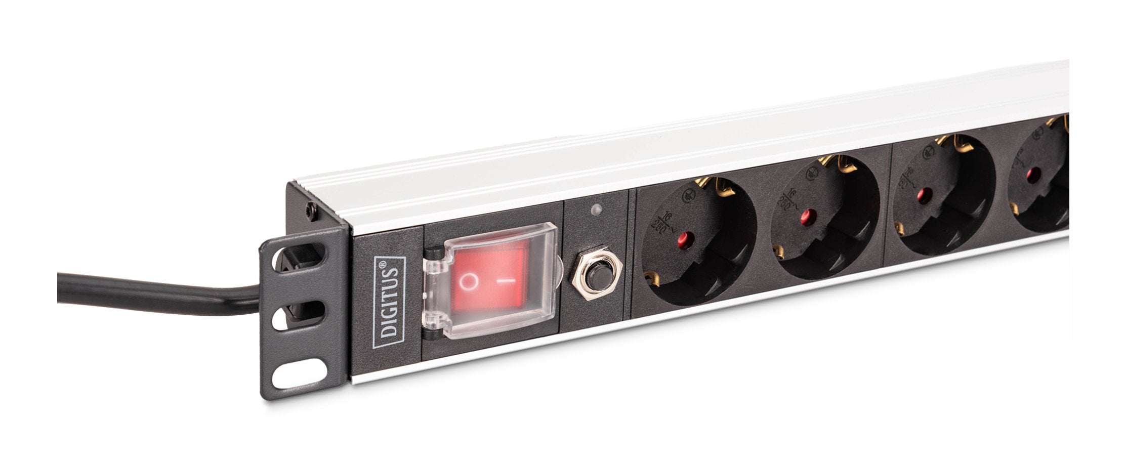 Digitus Meckdosenleime 8-Fach 19" Alu. 1he 2m Negro