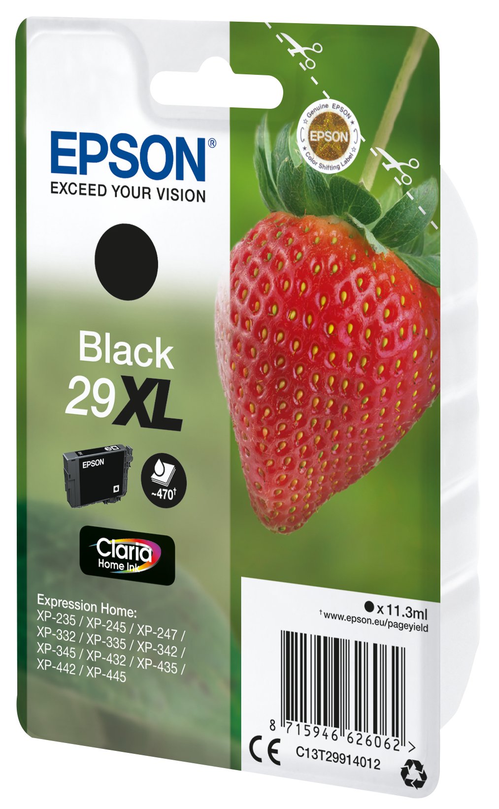 Epson Strawberry Singlepack Black 29xl Claria Home Ink