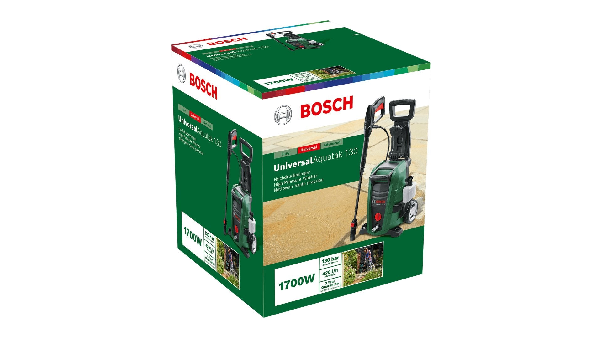 EAN 3165140883702 - Bosch Universal Aquatak 130 Limpiadora de alta presión o Hidrolimpiadora Vertical Eléctrico 380 l/h 1700 imagen 4