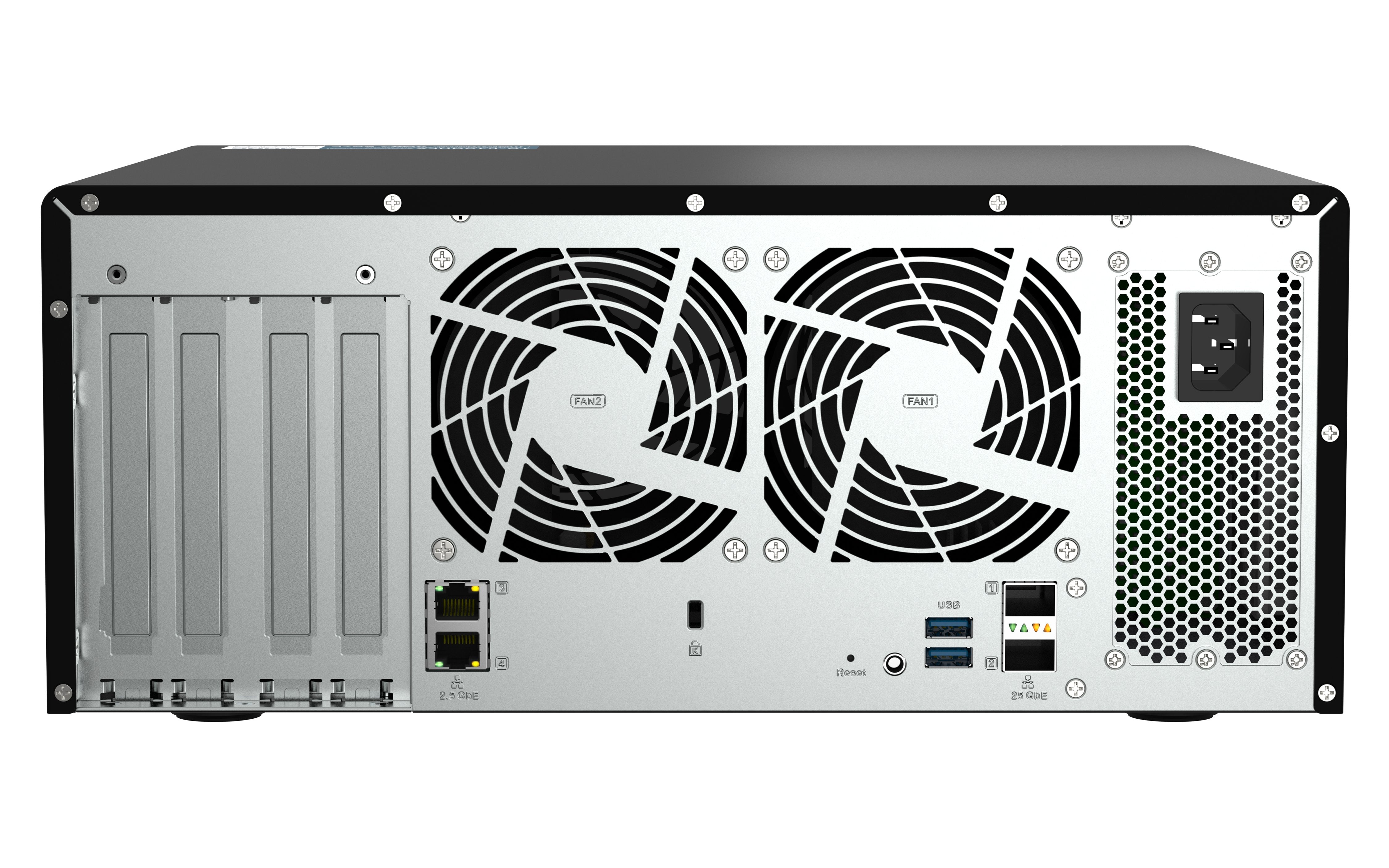 EAN 4711103080528 - QNAP TS-h1290FX NAS Torre EPYC 7302P 128 GB DDR4 0 TB QuTS hero Negro imagen 6