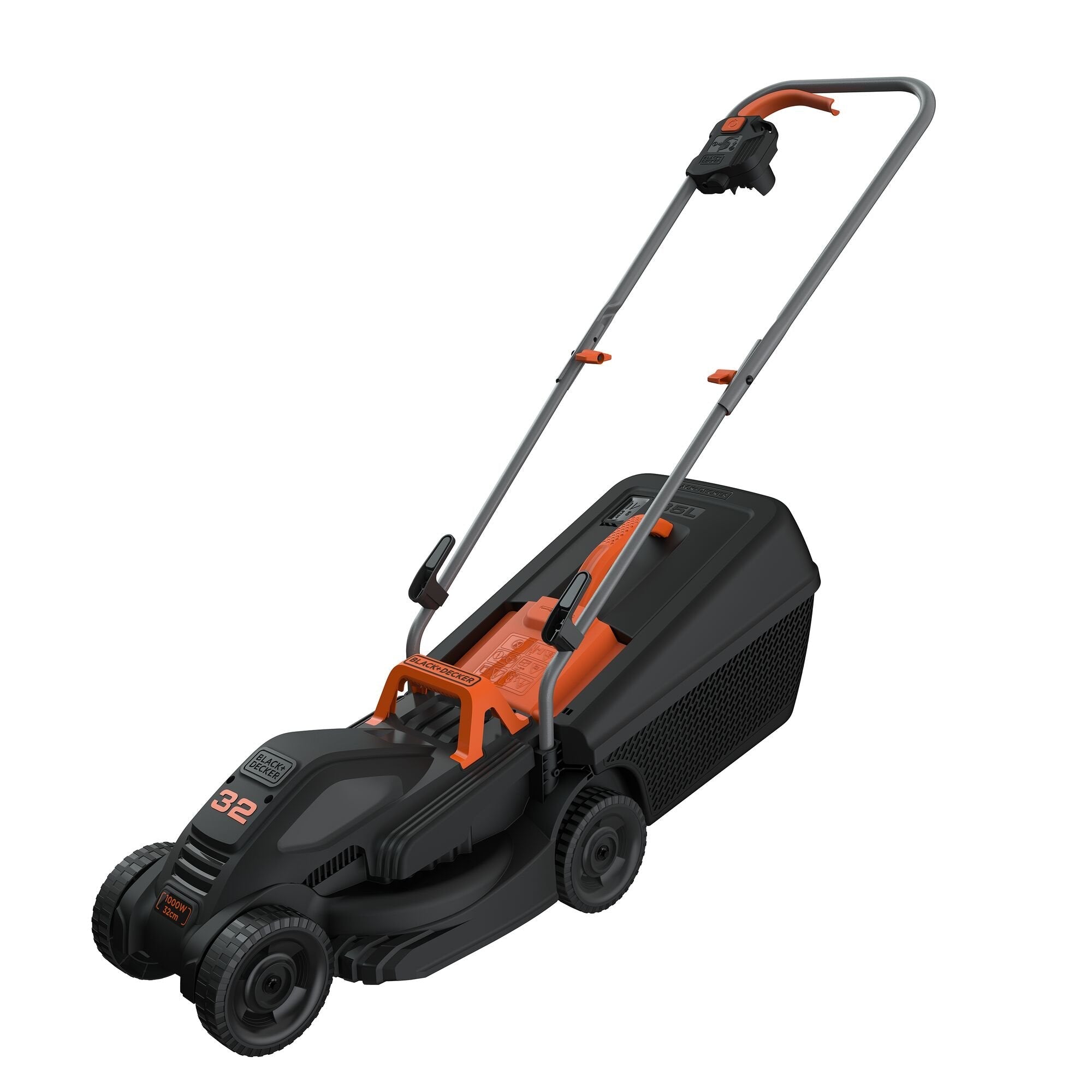 Cortacésped Eléctrico Rotativo Black Decker Bemw351-Qs, 32 Cm, 1000 W, Color Naranja Y Negro.