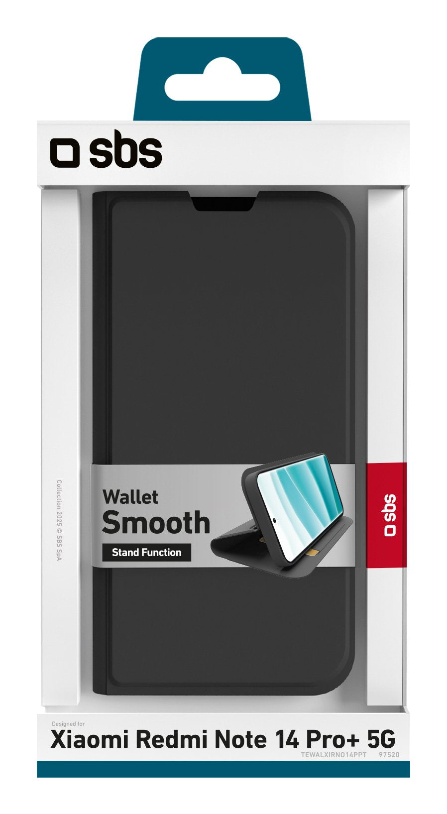 Sbs Wallet Stand Xiaomi Redmi Note 14 Pro+ 5g Schwarz