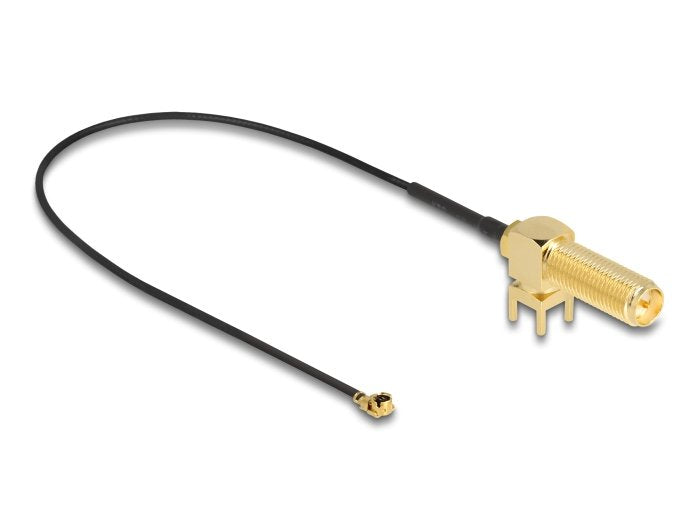 Delock 12036 Antena Cable Rp-Sma 90° Pcb Mampara Hembra A I-Pex Inc., Mhf® I Macho 1.13 25 Cm Longitud De Hilo 15 Mm