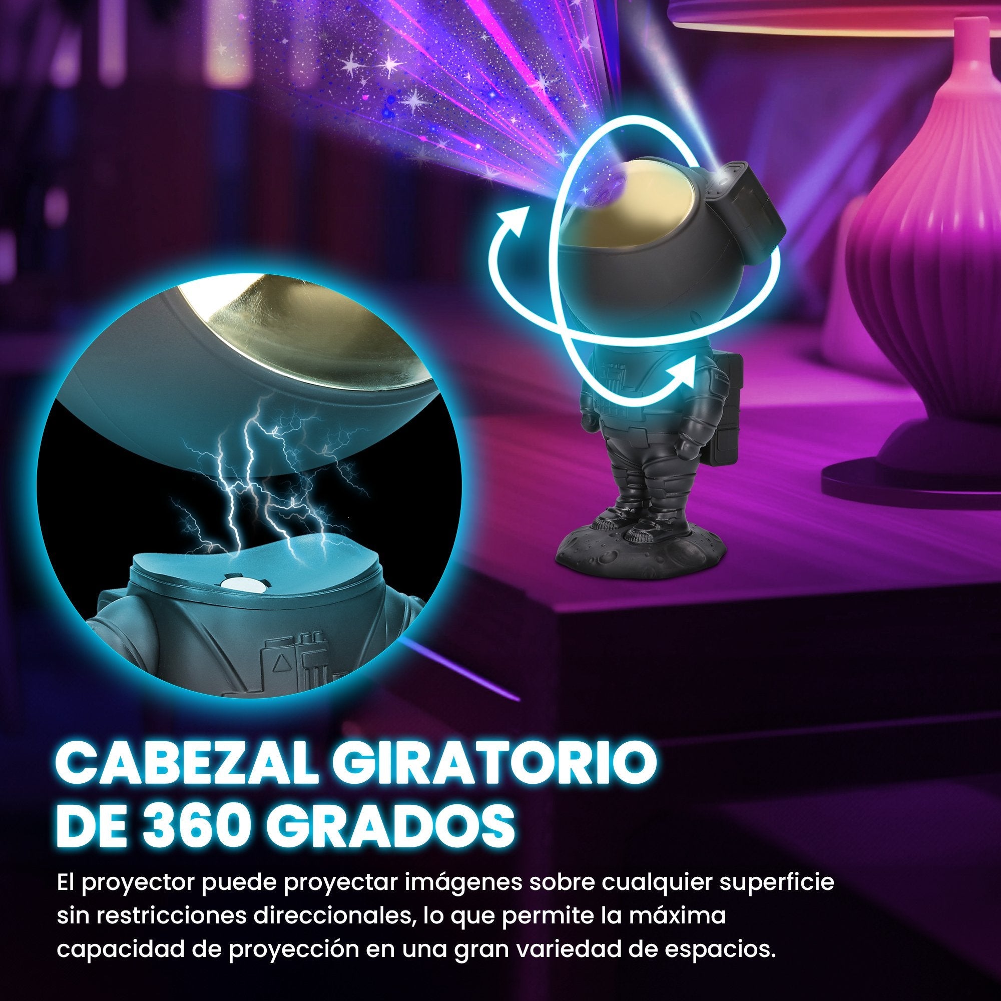 Extralink Home Astronauta Black Projektor Gwiazd 04