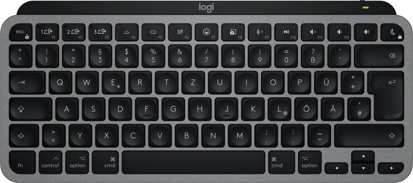 EAN 5099206122086 - Logitech MX Keys Mini For Mac teclado Hogar / Oficina Bluetooth QWERTZ Alemán Negro, Gris imagen 5