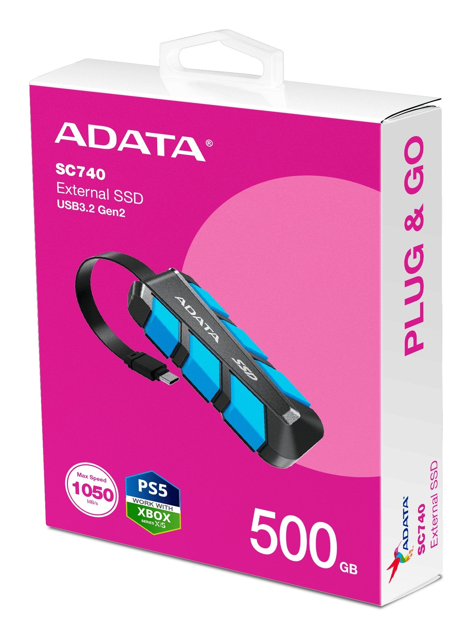EAN 4711085949851 - ADATA SC740 500 GB USB Tipo C 3.2 Gen 2 (3.1 Gen 2) Negro, Azul imagen 6