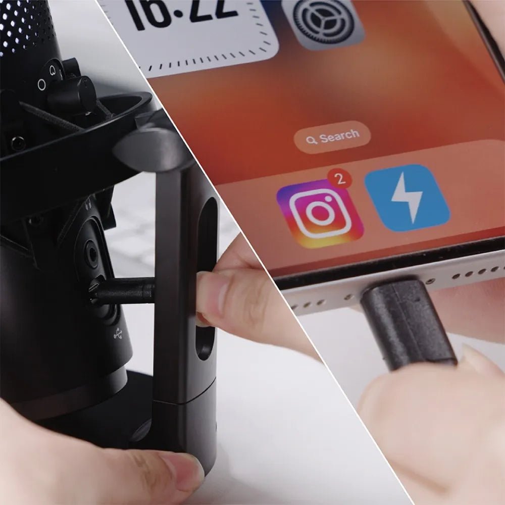 Boya Microphone Wired K9 Standing, Omnidirectional, Noise Cancellation, Real-Time Monitoring (Type-A/ Type-C To Type-C) Black Eu