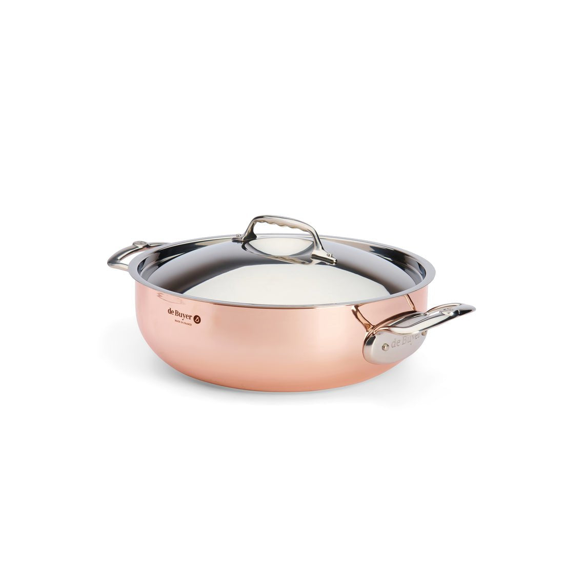 De Buyer Prima Matera Saucepot Copper/Steel 28cm Curved Induct.Cacerola