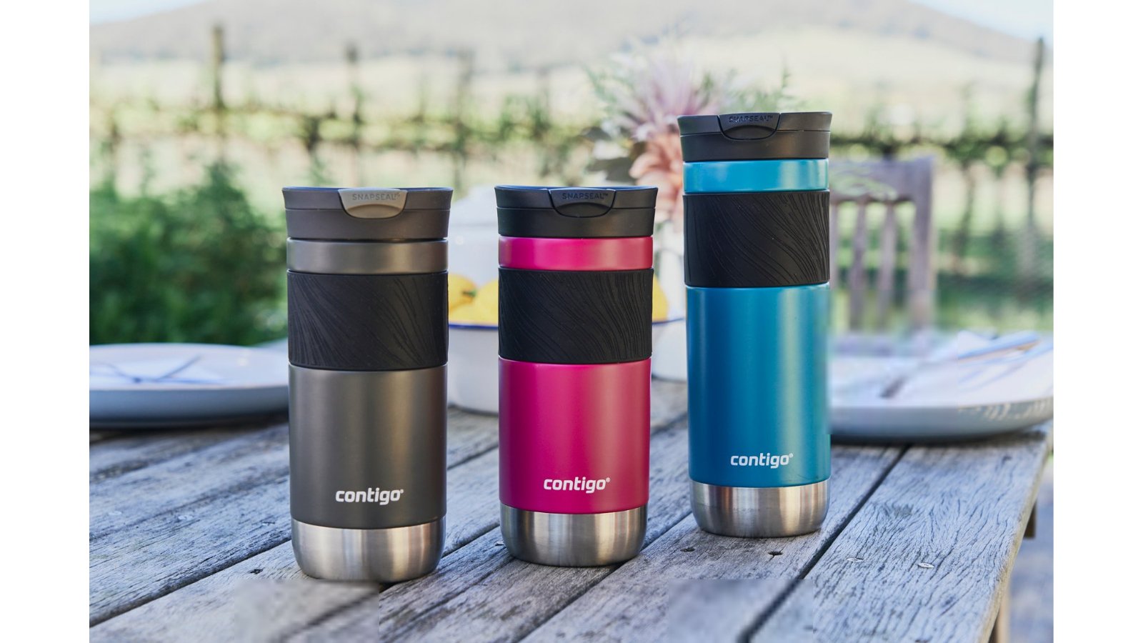 Botella Contigo Byron 2.0 Snapseal 470 Ml Negro, Rojo