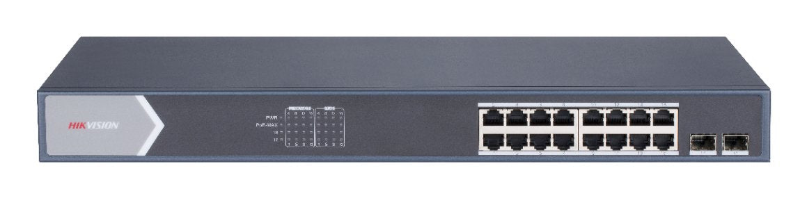 Switch 16 Puertos Poe+ 10/100/1000 Mbps 2 Puertos Sfp Uplink Hik Proconnect Gestión Inteligente Hikvision