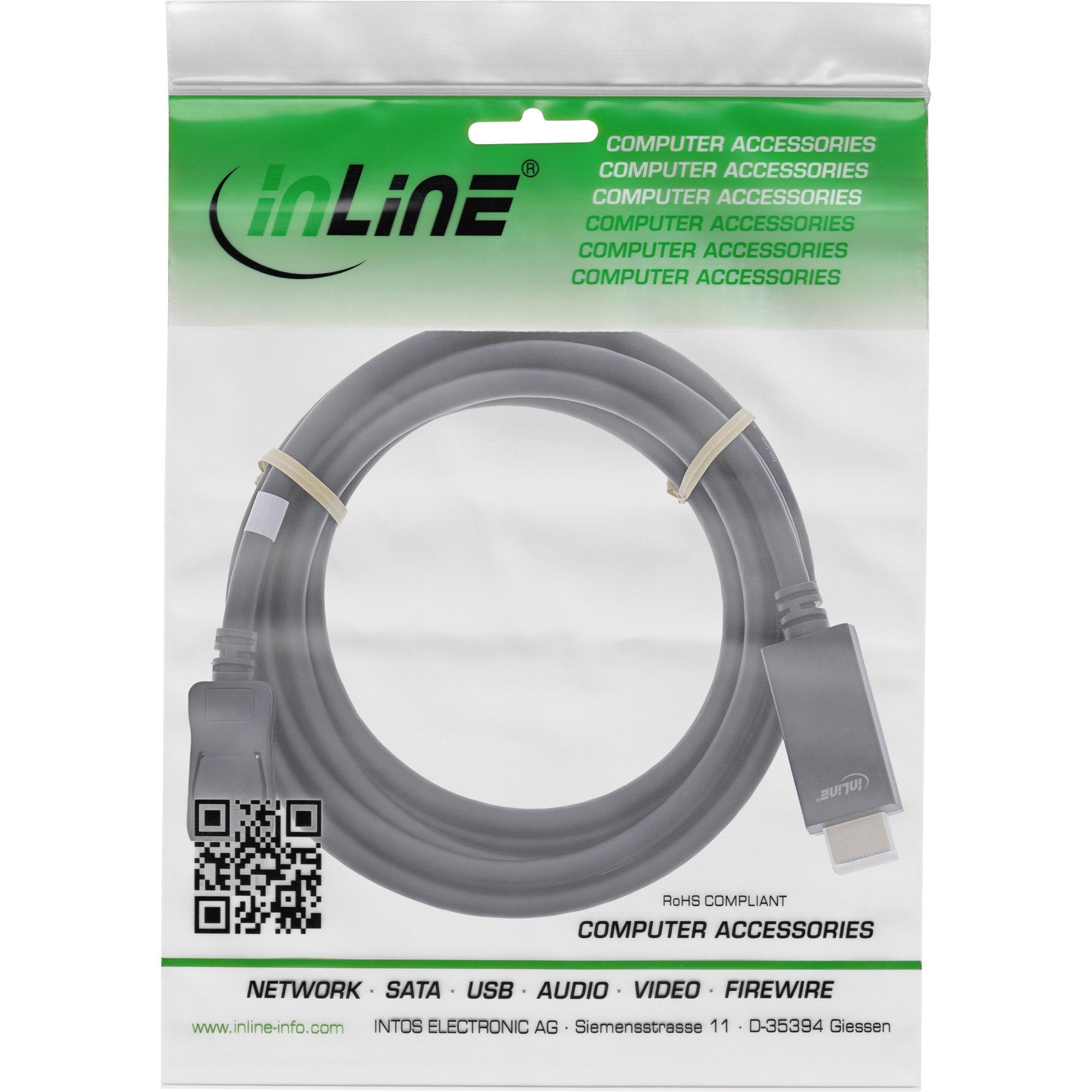Cable Inline Displayport A Hdmi, 4k/60hz, Negro, 2m