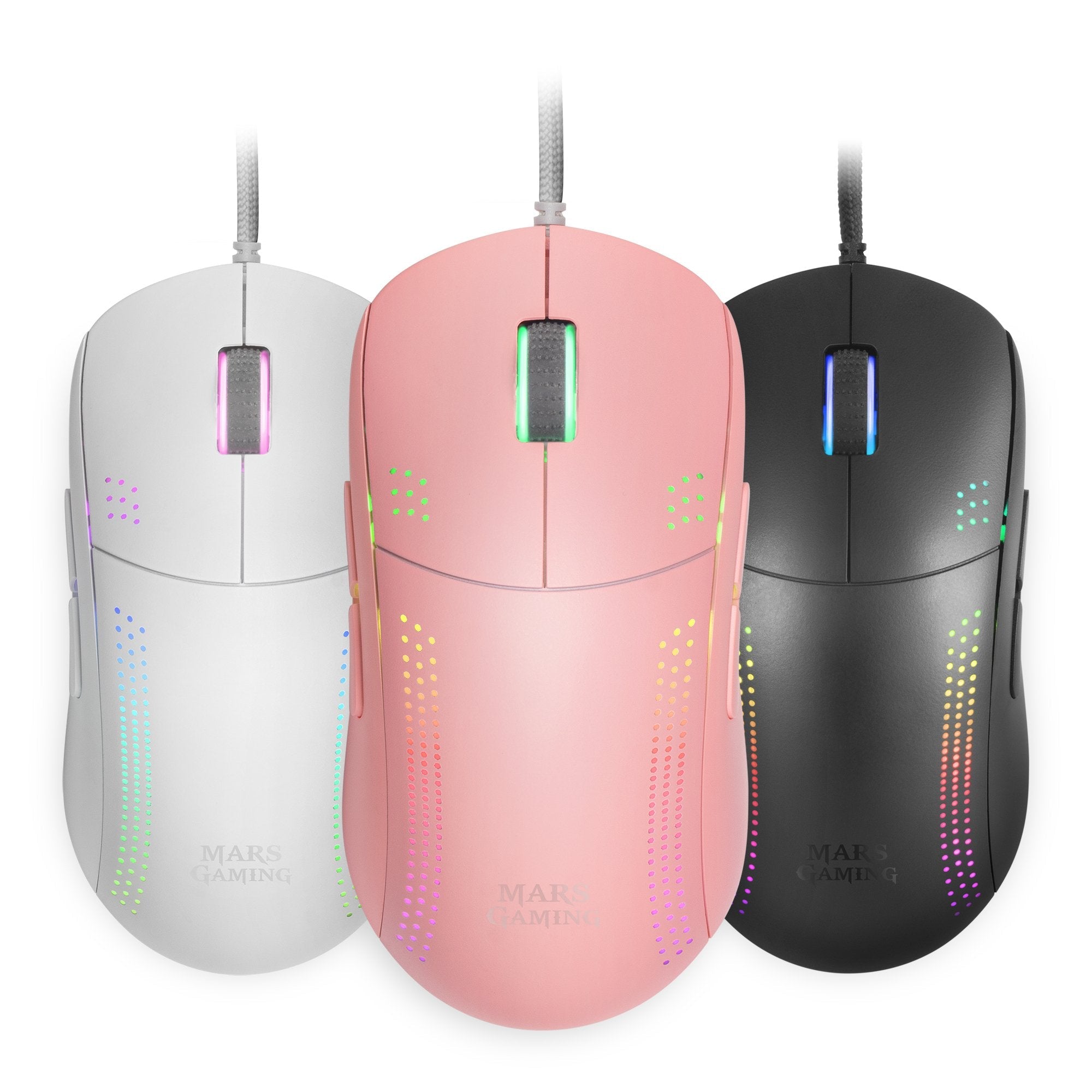 Ratón Gaming Mars Gaming Mmpro/ Hasta 32000 Dpi/ Rosa
