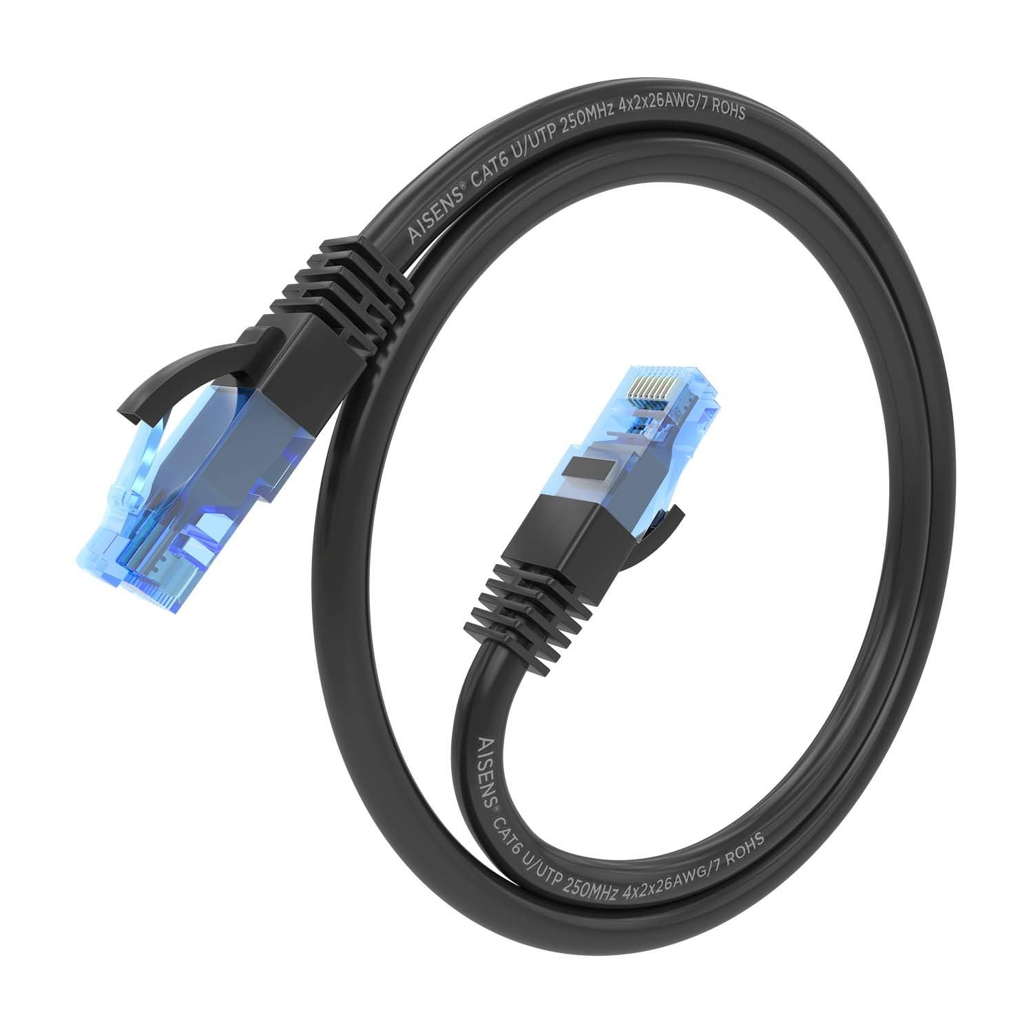 Aisens Cable De Red Rj45 Cat.6 Utp Awg26 Cca - 25cm - Negro
