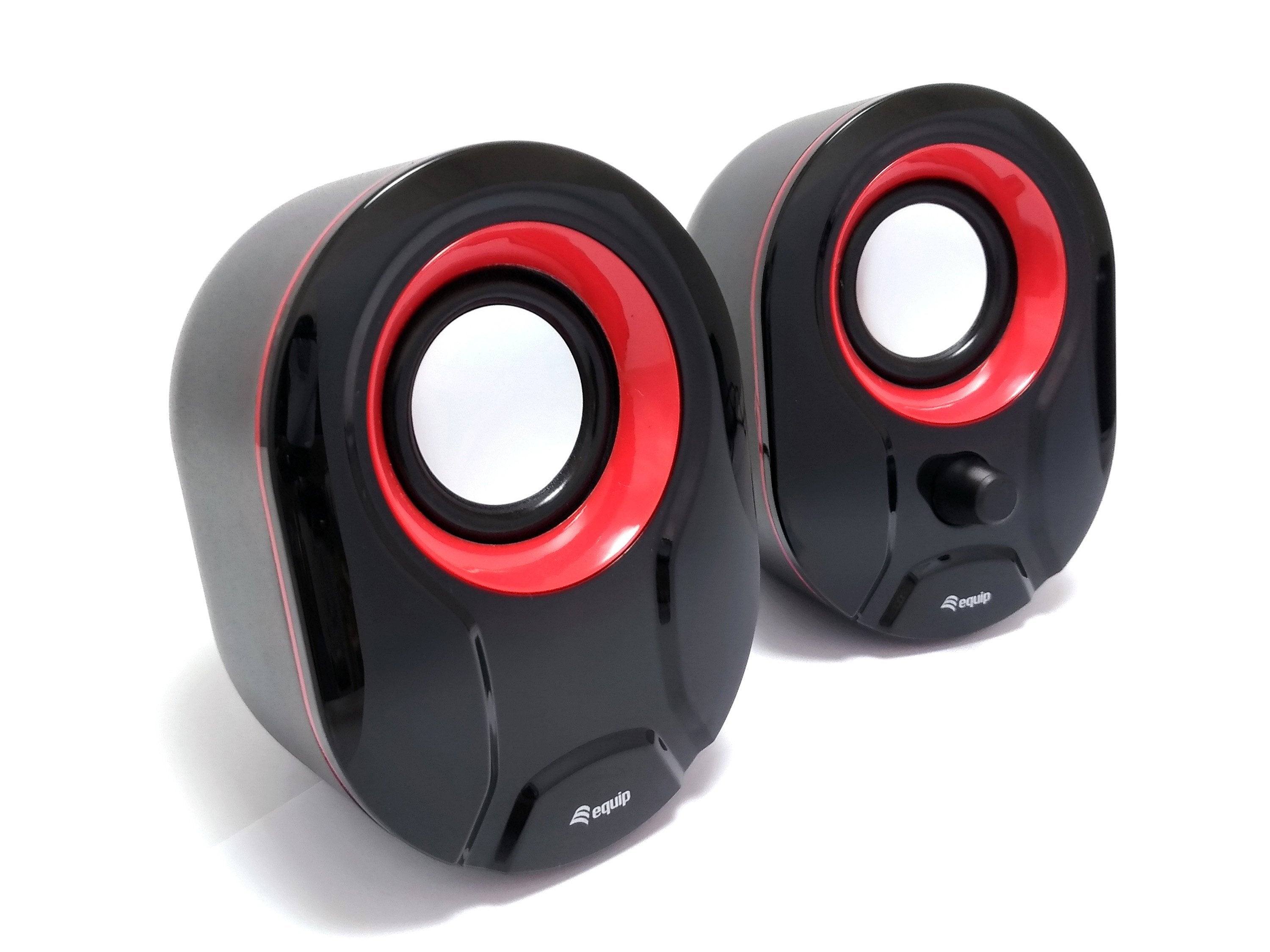 Equip Altavoces 2.0 Mini 6w Rms Color Negro Y Rojo Jack 3.5 Control De Volumen Alimetancion Usb