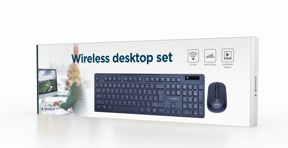 EAN 8716309117685 - Gembird KBS-WCH-03 teclado Ratón incluido Universal RF inalámbrica + USB QWERTY Inglés Negro imagen 2