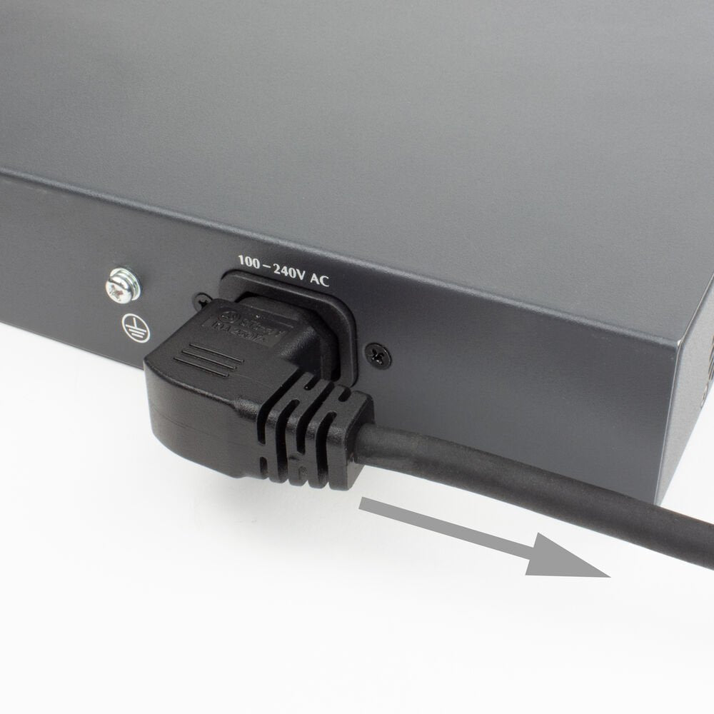Powercord C14 - C15 (Angled Right) Iec60320 Negro 2 M