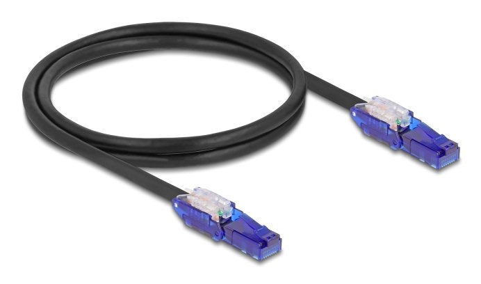 Delock Rj45 Netzwerkcable Cat.6 Utp Mit 180° Winkelbaren Steckern Schwarz 1 M