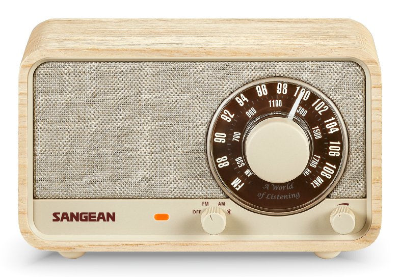 Sangean Wr-8 Fresno Blanco Radio Analógica De Madera Con Am Fm Bluetooth