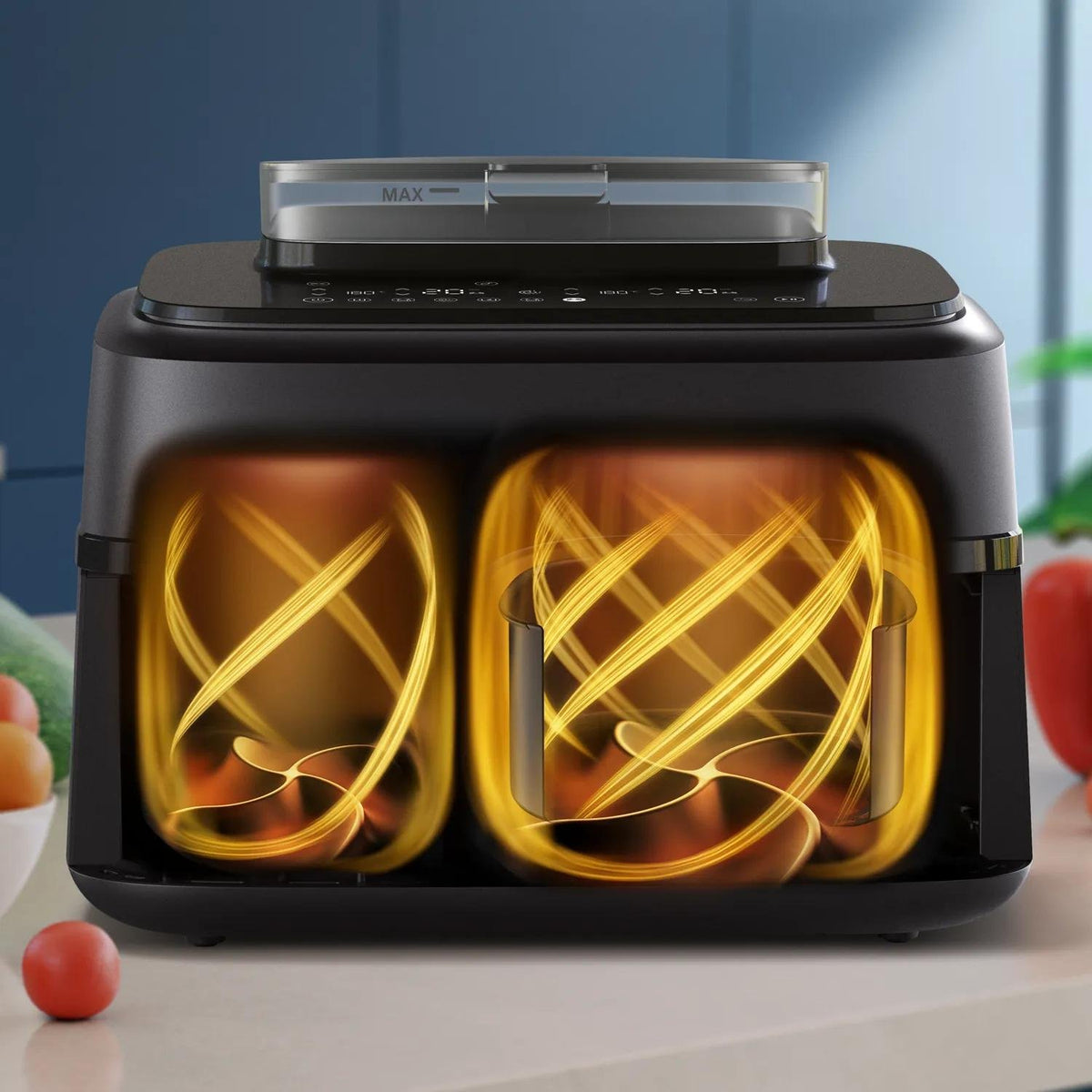 EAN 8720389047459 - Philips 5000 series NA551/00 freidora Doble 9 L Independiente 2750 W Freidora de aire caliente Negro, Pla imagen 4