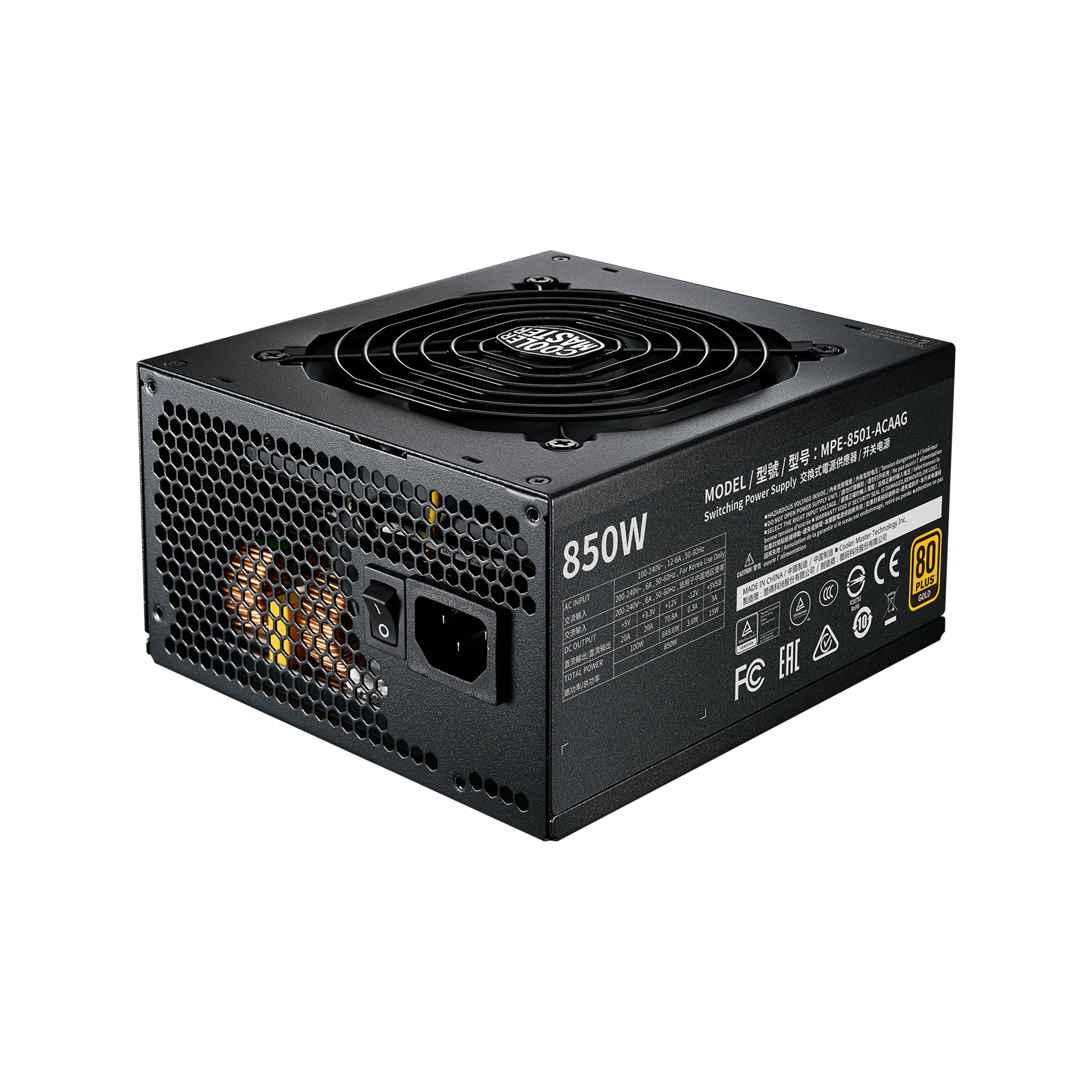 EAN 4719512106310 - Cooler Master MWE Gold 850 - V2 Full Modular unidad de fuente de alimentación 850 W 24-pin ATX ATX Negro imagen 2