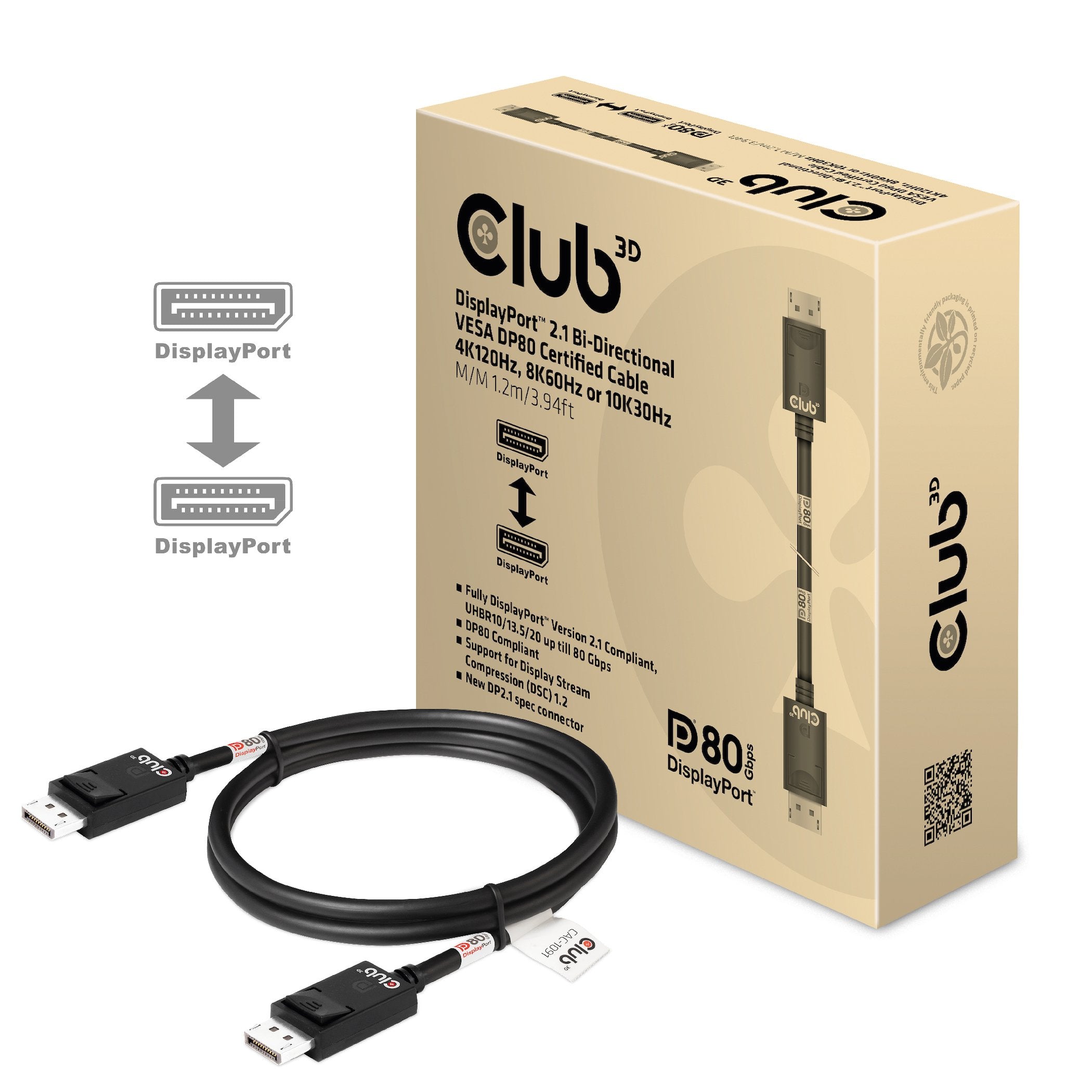 EAN 8719214472696 - CLUB3D CAC-1091 cable DisplayPort 1,2 m Negro imagen 2