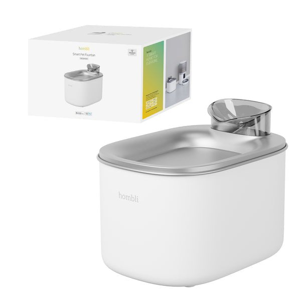 EAN 8721022291673 - Hombli HBWF-0109 comedero y bebedero para perro y gato Acero inoxidable Blanco Bebedero automático para m imagen 2