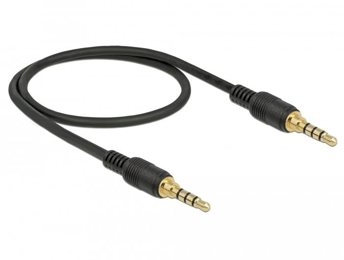 Delock Klinkencable 3.5mm 4pin M > M 0.5m Negro