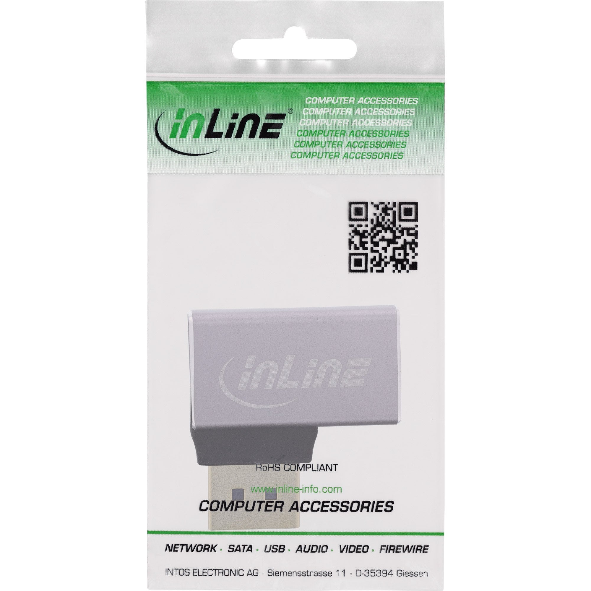 Inline® Displayport 1.4 Adapter, Displayport Male/ Female, 90° Left, 8k Uhd