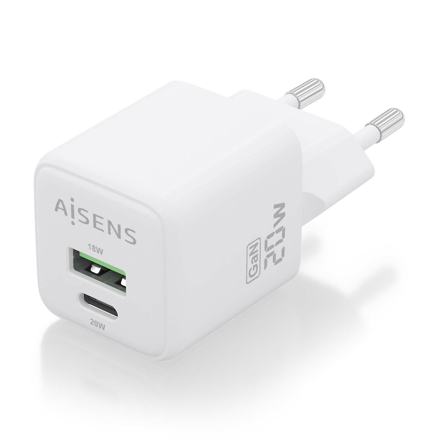 EAN 8436574709469 - AISENS ASCH-20W2P010-W cargador de dispositivo móvil Universal Corriente alterna Carga rápida Interior imagen 2
