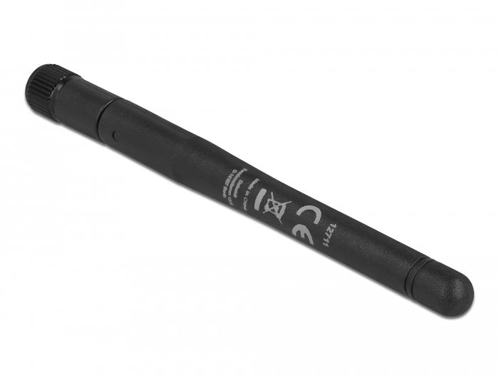Delock 5g 3.3-5.0ghz Antenne Sma Stecker -1.0-4.5 Dbi 10.9cm Omnidirektional Mit Kippgelenk Und Flexiblem Material Schwarz