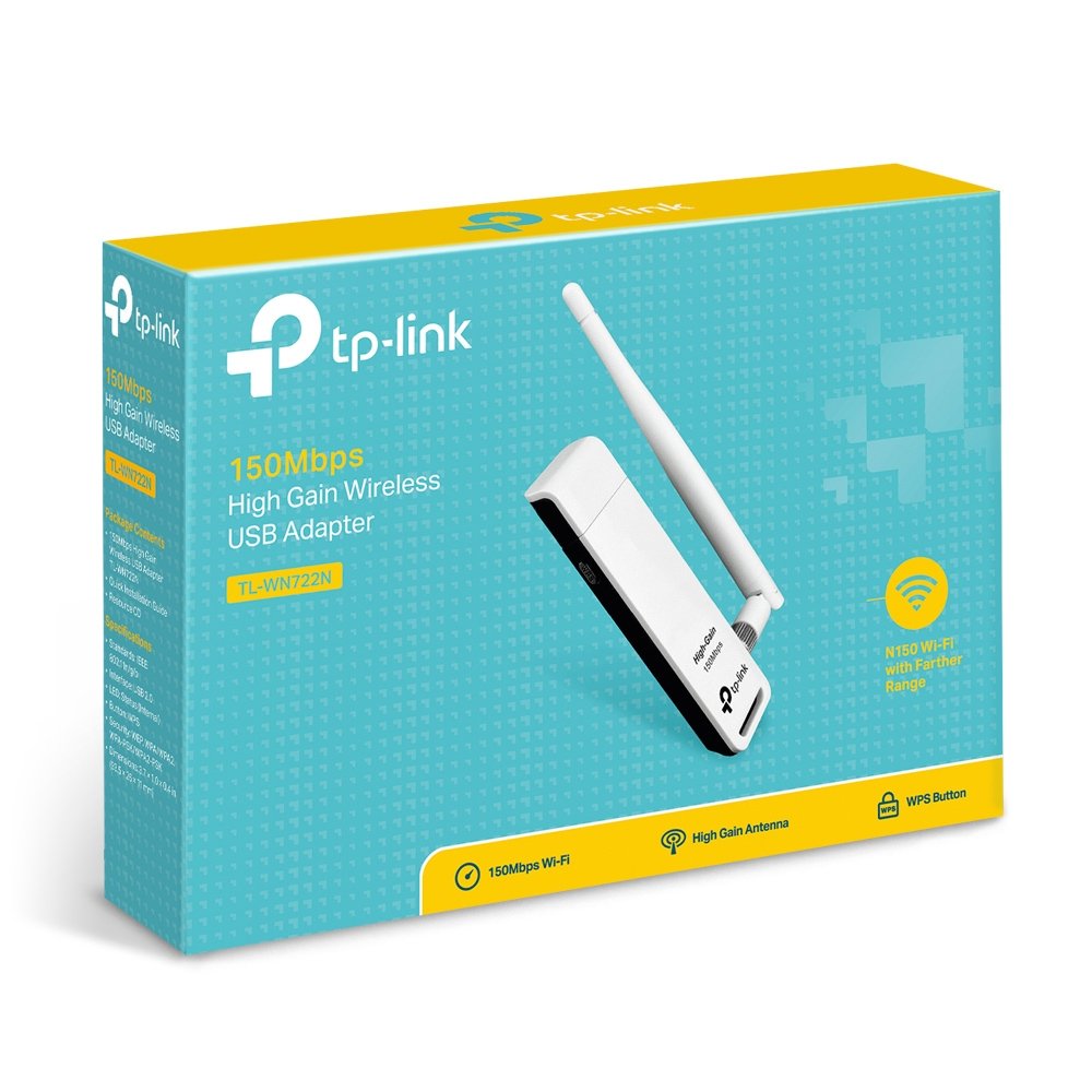 Tp-Link Tl-Wn722n Adaptador Wifi Usb 150 Mbps Antena De Alta Ganancia