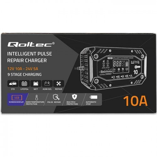 EAN 5901878524825 - Qoltec 52482 Cargador de batería para vehículos 12/24 V Negro, Azul imagen 14