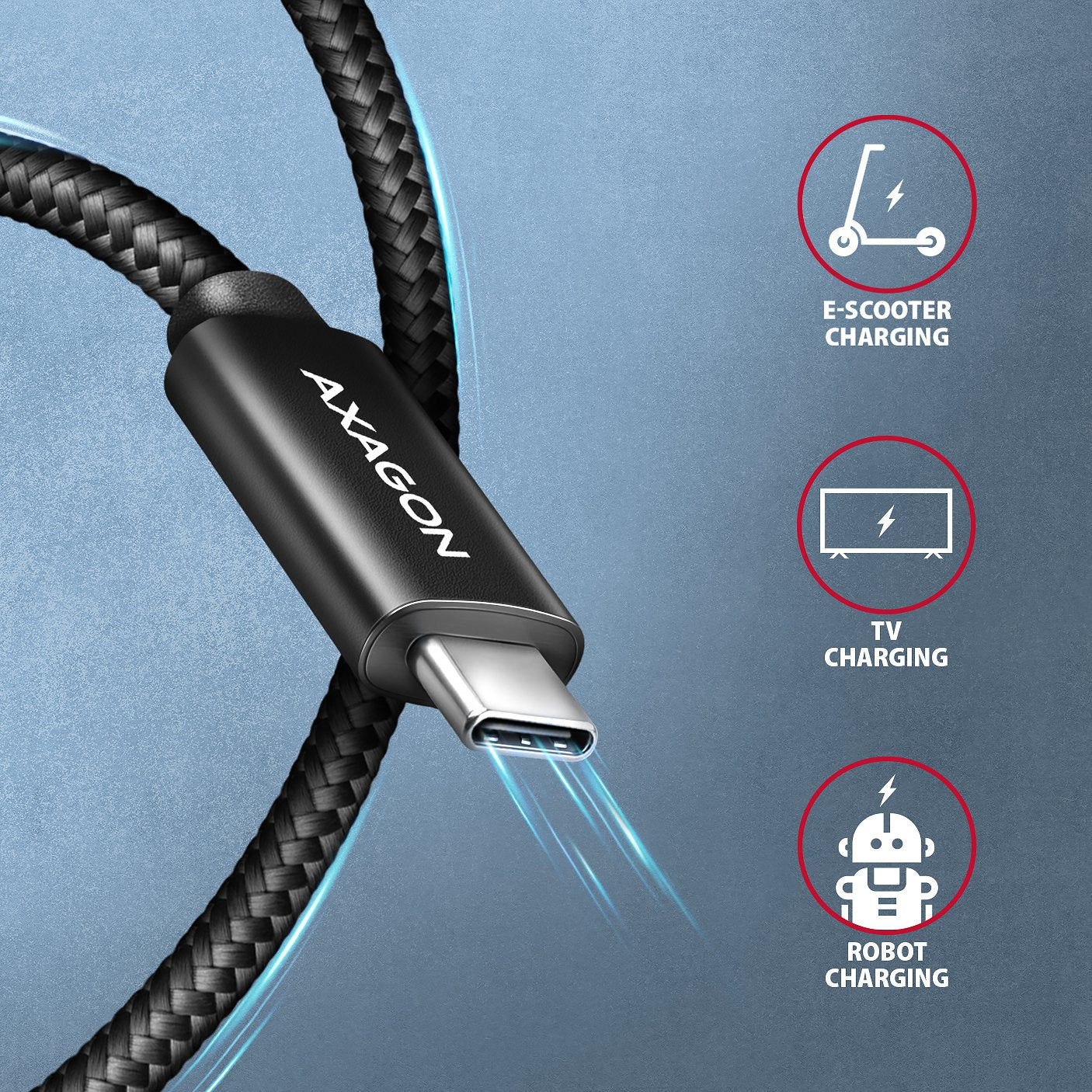 EAN 8595247909404 - Axagon BUCM4X-CM05AB cable USB USB4 Gen 3x2 0,5 m USB C 40 Gbit/s 240 W Negro imagen 6