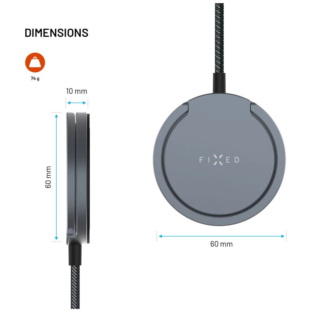 EAN 8591680169399 - FIXED FIXMPADP-GR cargador de dispositivo móvil Smartphone Gris USB Cargador inalámbrico Carga rápida Int imagen 4