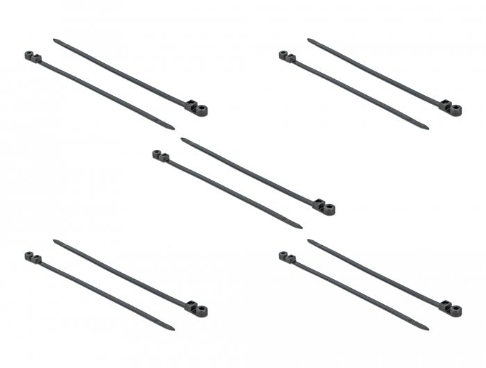 Delock Cablebinder Mit Befestigungsöse L 300 X B 7,6 Mm Schwarz 10 Stück