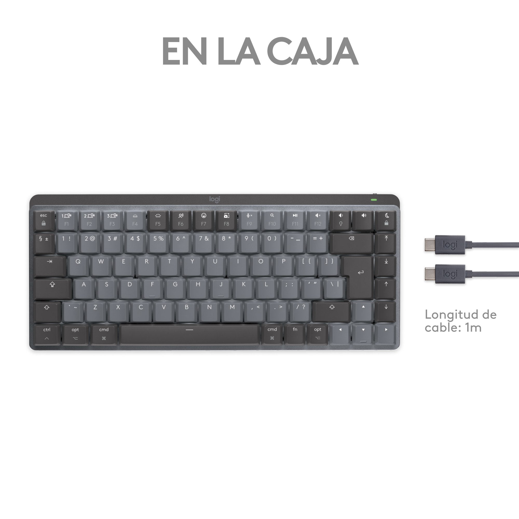 Logitech Mx Mini Mechanical For Mac Teclado Bluetooth Qwerty Internacional De Ee.Uu. Grafito, Gris