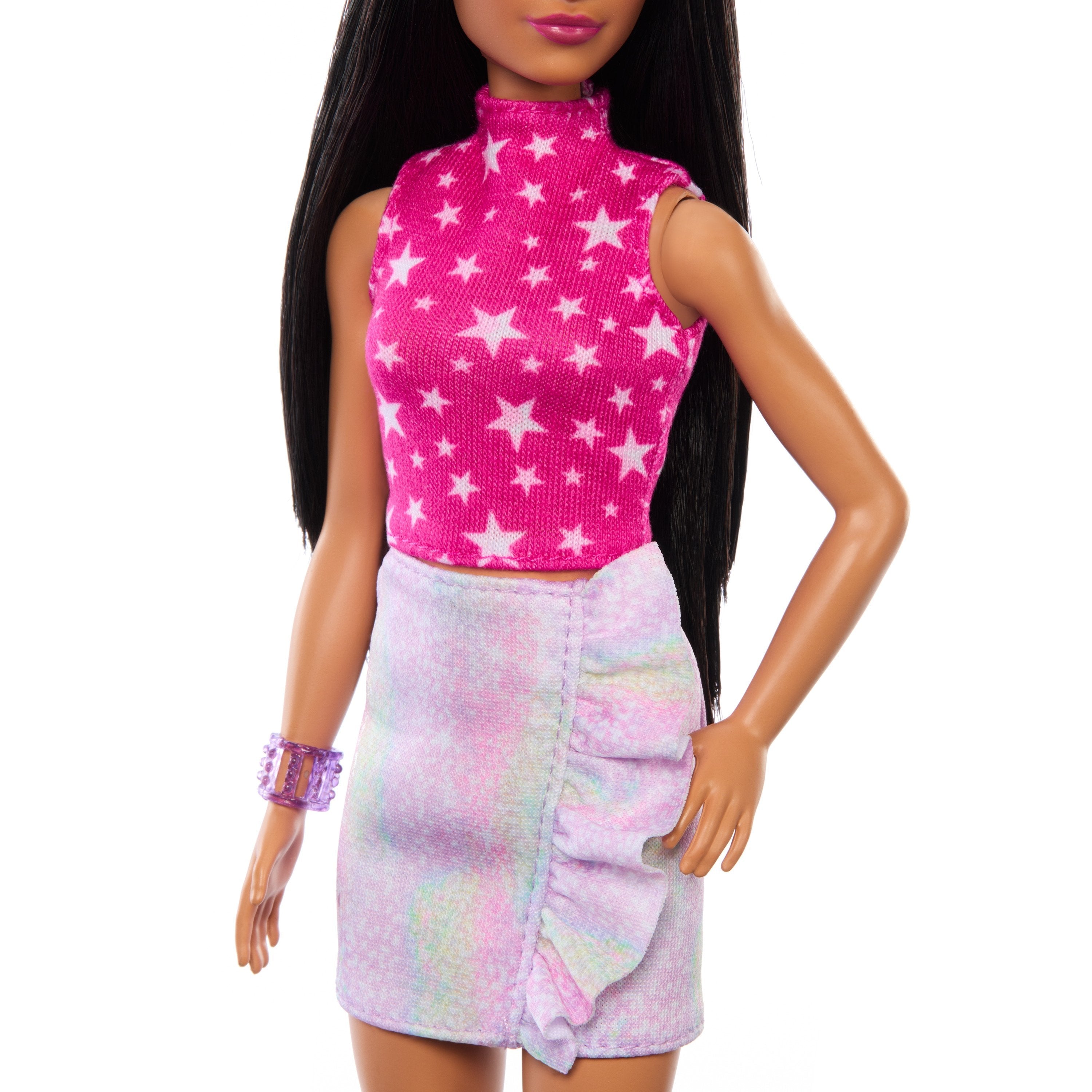 Muñeca Mattel Barbie Fashionistas Rosa Y Metalizada Hrh13