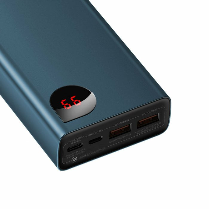 Powerbank Baseus Adaman Metal 20000mah, Pd, Qc 3.0, 65w, 2xusb + Usb-C + Micro Usb, (Niebieski)