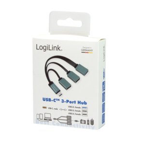 Logilink Ua0315 Hub De Interfaz Usb 3.2 Gen 1 (3.1 Gen 1) Type-C 5000 Mbit/S Negro, Gris
