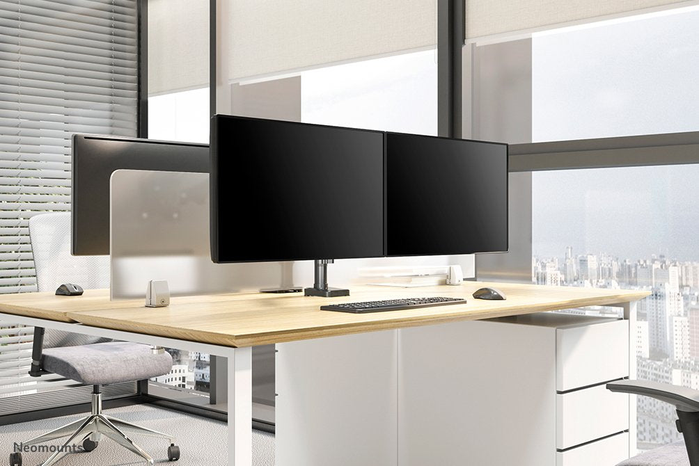 Neomounts Soporte De Escritorio De Movimiento Completo Para 2 Pantallas De 17-27" 7kg Ds70-750bl2